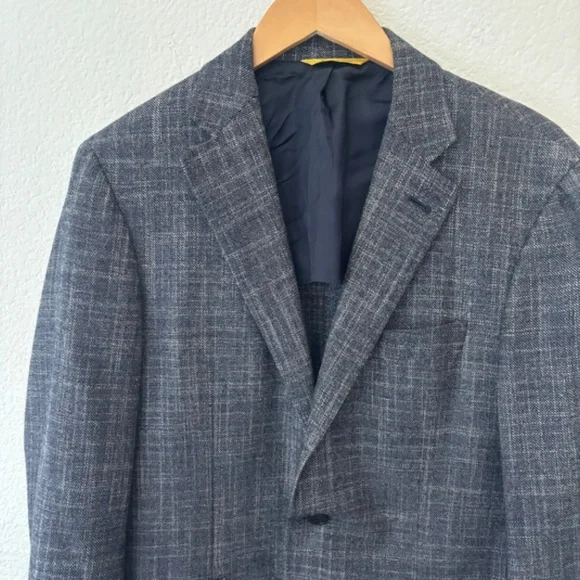Canali Kei blue modern fit jacket wool silk cashmere blend 34/50 - Picture 3 of 12